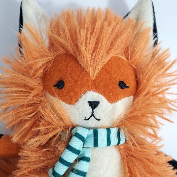 Hallmark Fox Plush Stuffed Animal Orange Striped Neck Scarf White Tip Tail 12.5" - Picture 2 of 12